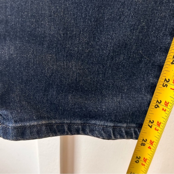 Vintage Lee Jeans Size 16S Short Side Elastic At The Waist 90s Faded Dark Wash - Picture 7 of 8